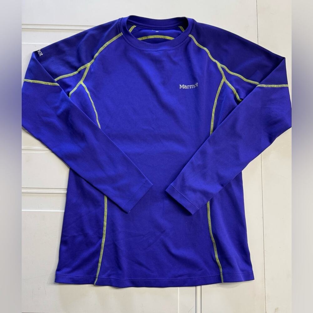Marmot Womens Sz M Thermal Base Layer Long Sleeve Athletic Outdoor Purple Blue
